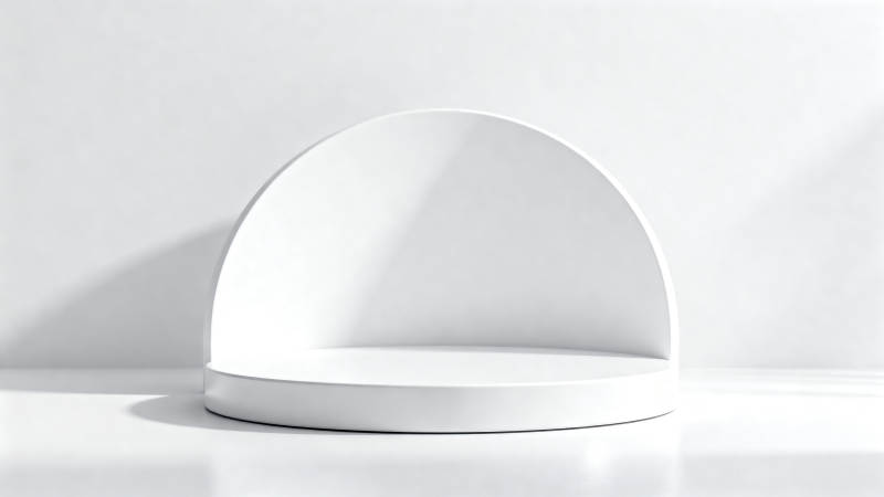 简约白色半圆台图片