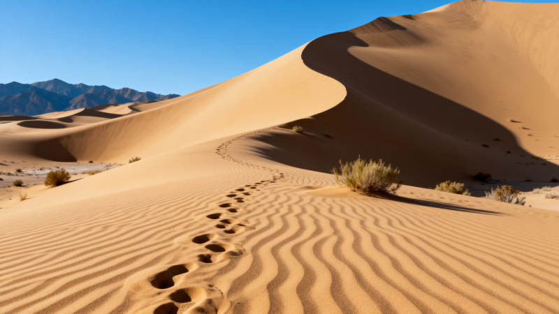沙漠足迹图片