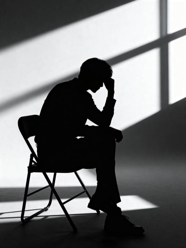 沉思的剪影图片