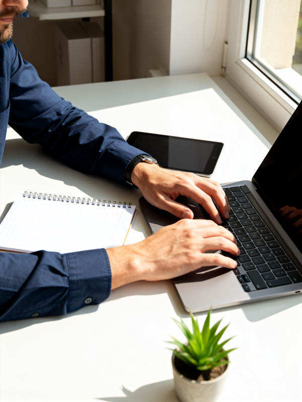 办公桌前专注工作图片