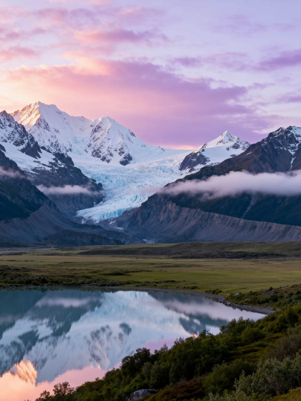 雪山倒影湖光图片