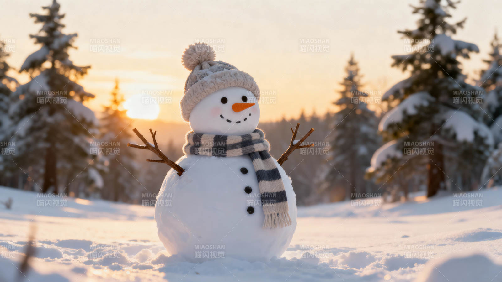 雪人迎冬日图片