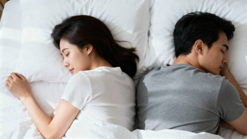 背对背睡觉的恋人图片