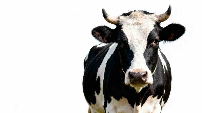 黑白奶牛特写图片