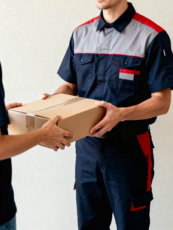 快递员递送包裹图片