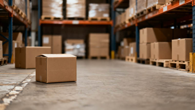 仓库中的纸箱图片