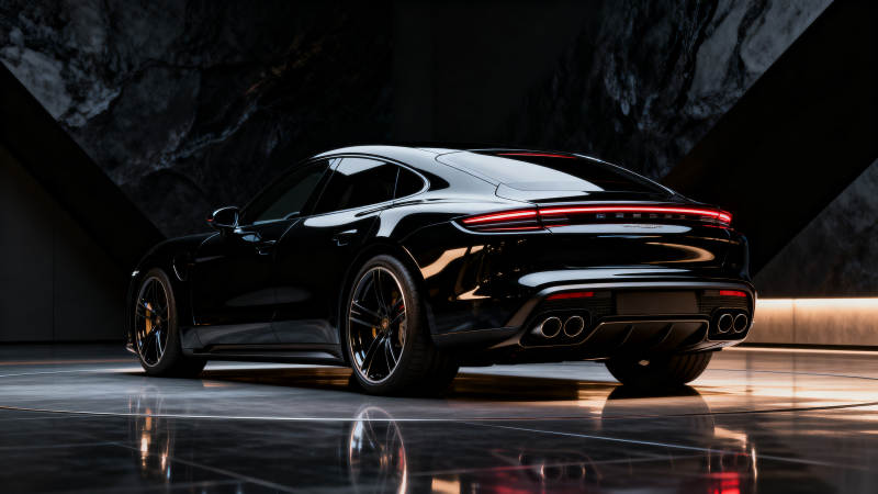 黑色跑车炫酷登场图片