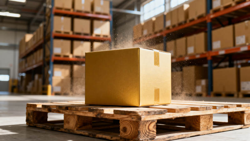 仓库中的纸箱图片