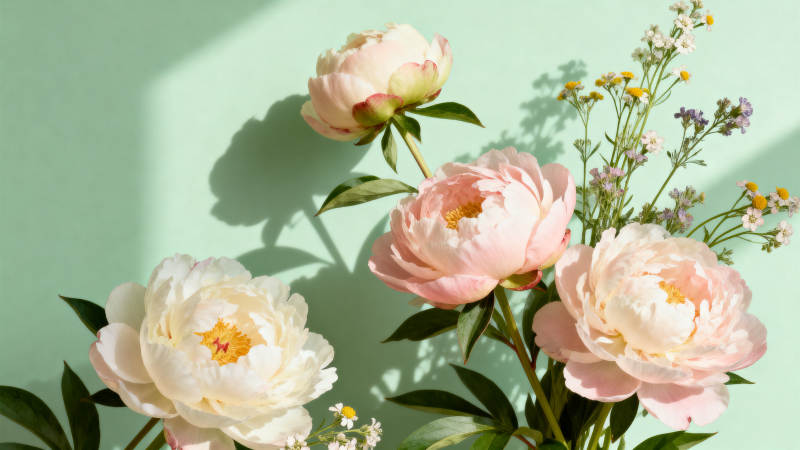 柔美牡丹绽放图片