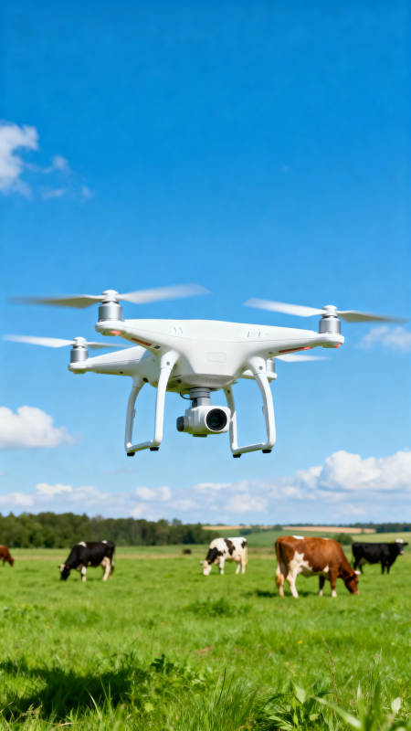 无人机巡田牧牛图片