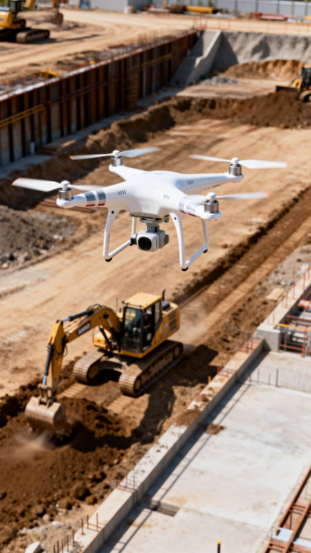 无人机巡检工地图片