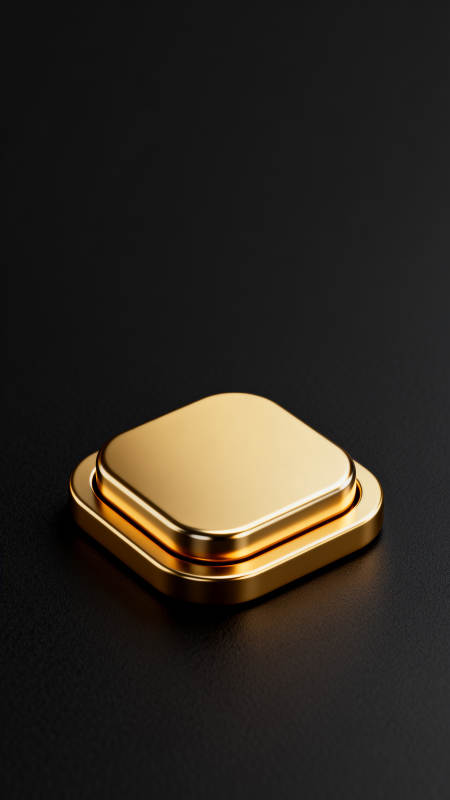金色方盒静置于暗面图片