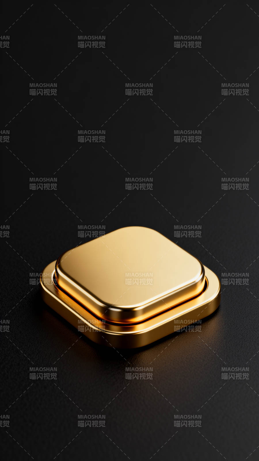 金色方盒静置于暗面图片