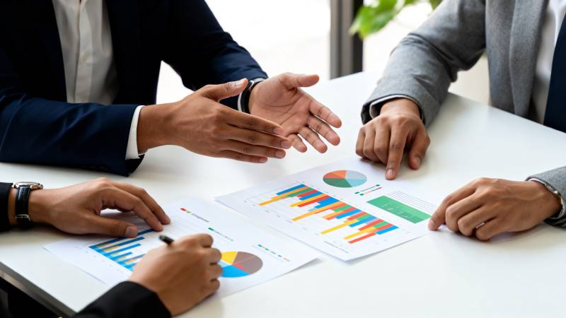 商务会议讨论图表图片