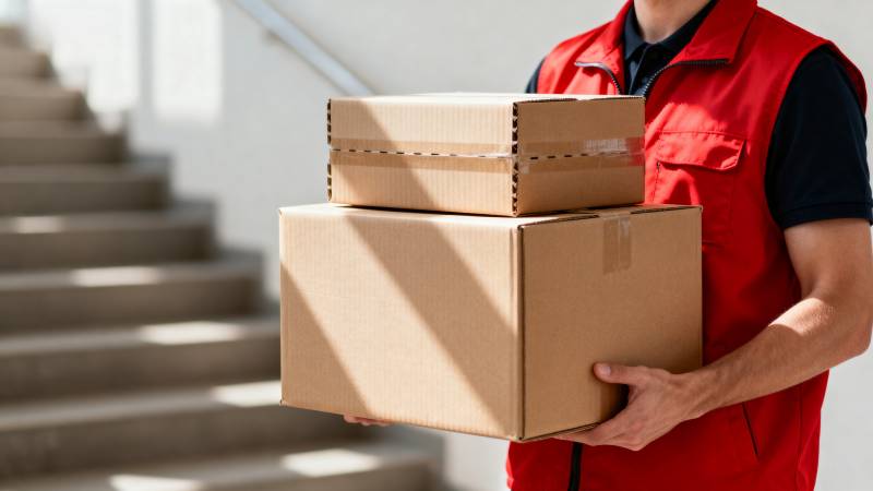快递员搬运包裹图片