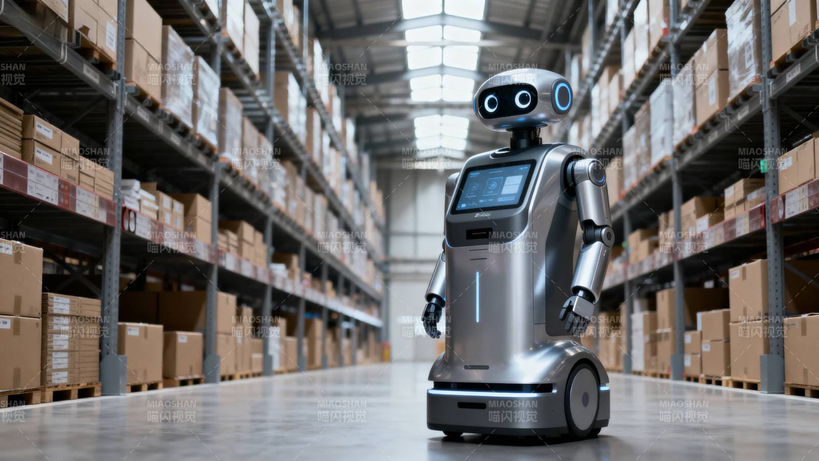 仓库中的智能机器人图片