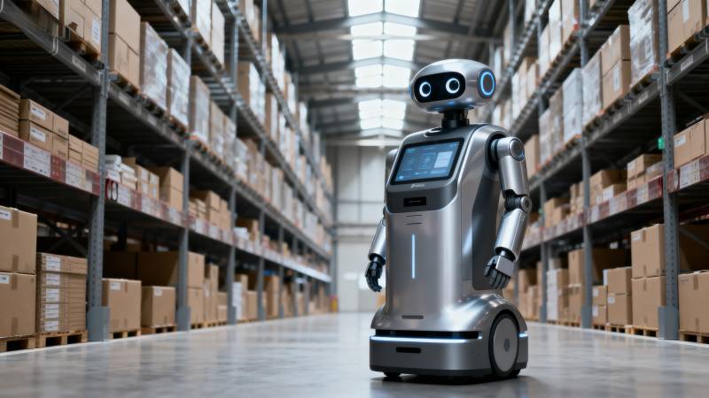 仓库中的智能机器人图片
