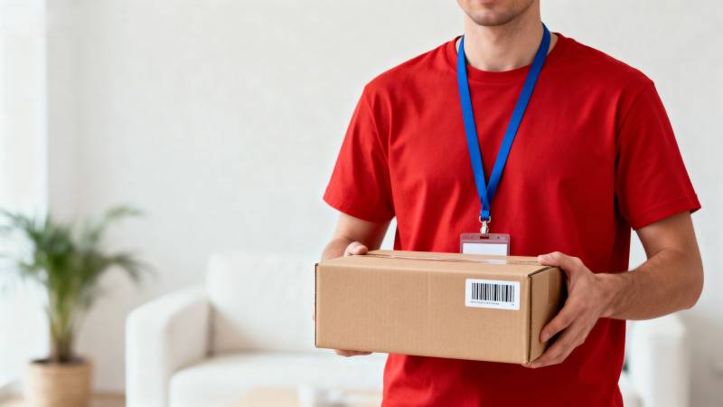 快递员递送包裹图片