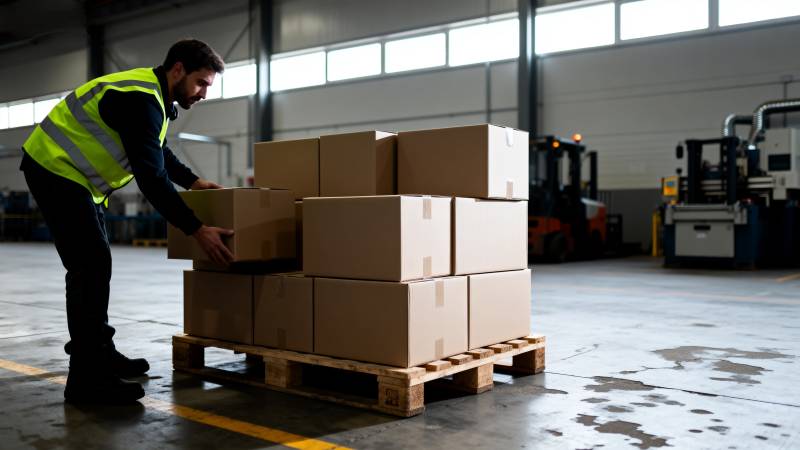 仓库工人搬运货物图片