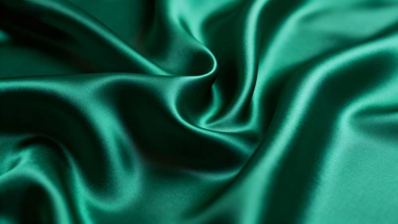 翠绿丝缎的柔美褶皱图片