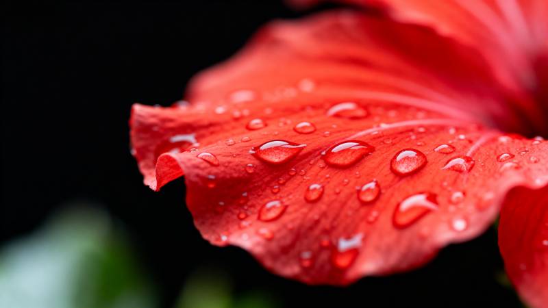 红花上的水珠图片