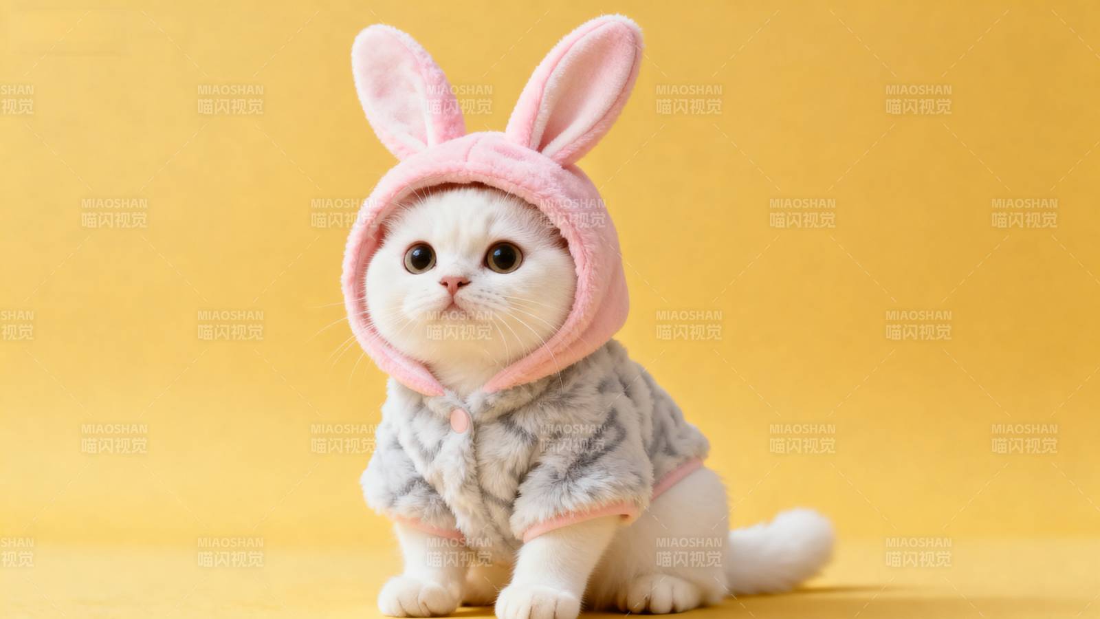 萌猫兔耳装图片