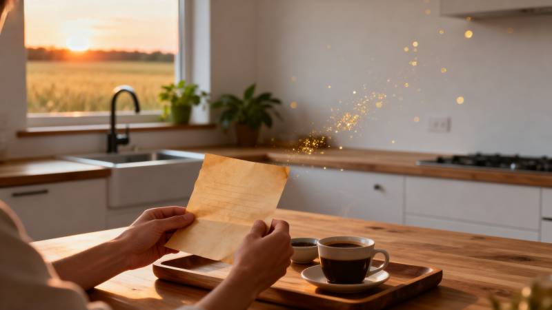 晨光中的信笺时光图片