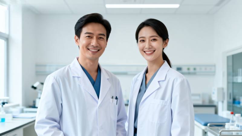 实验室里的微笑医生图片