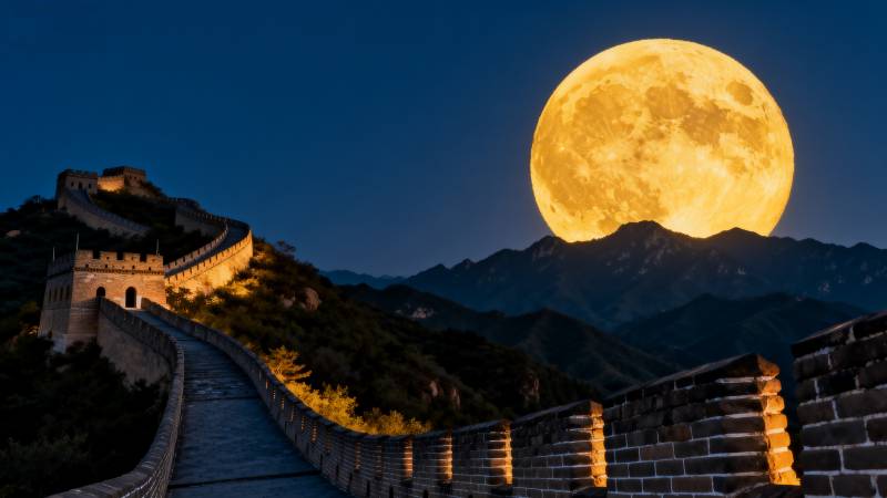 明月照长城图片
