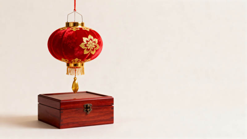 红灯笼悬木盒图片