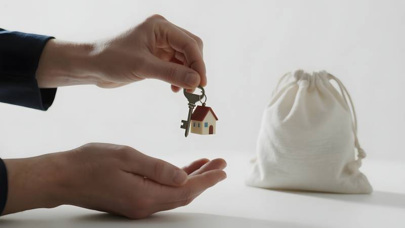 钥匙与布袋图片