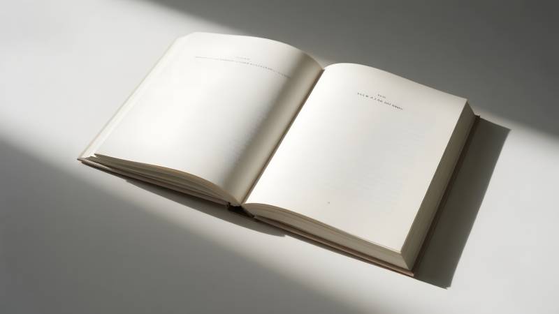 翻开的书页静谧光影图片