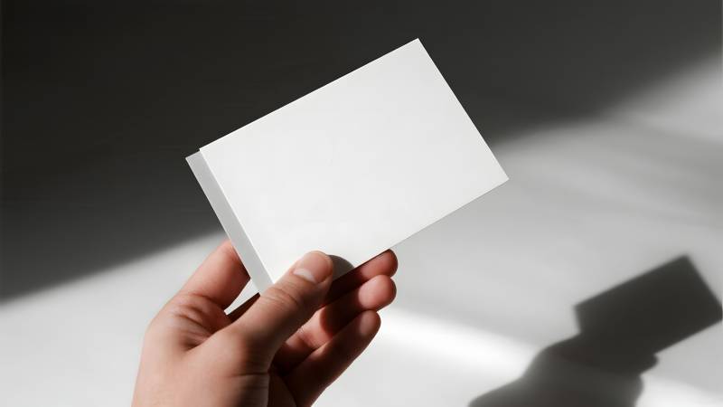 手持空白卡片图片