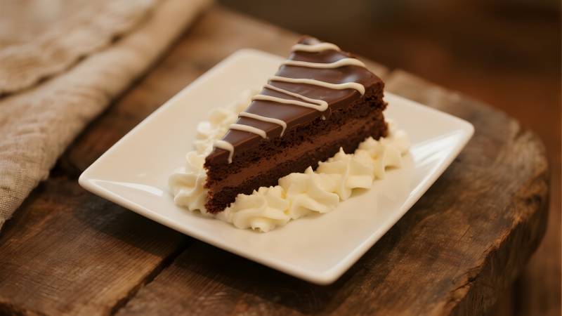 巧克力蛋糕切片图片