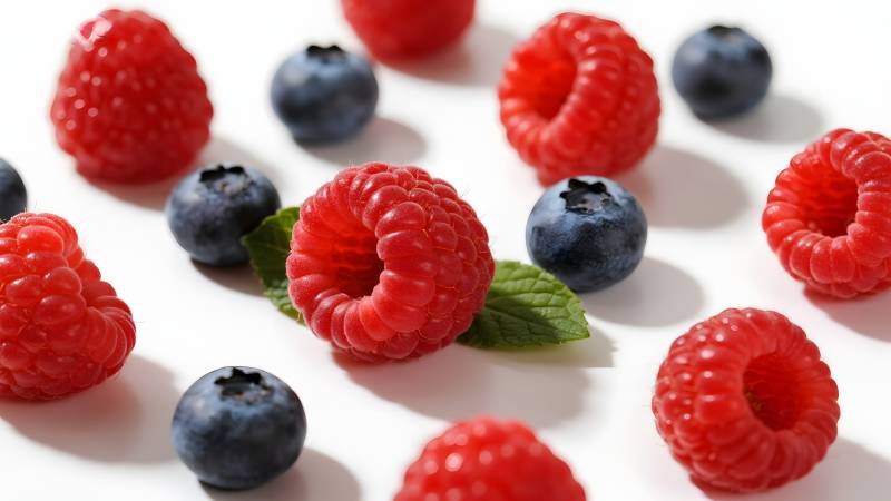 莓果与薄荷叶图片