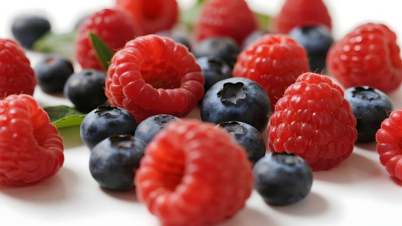 新鲜覆盆子蓝莓图片