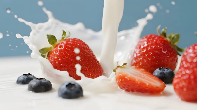 牛奶邂逅莓果图片