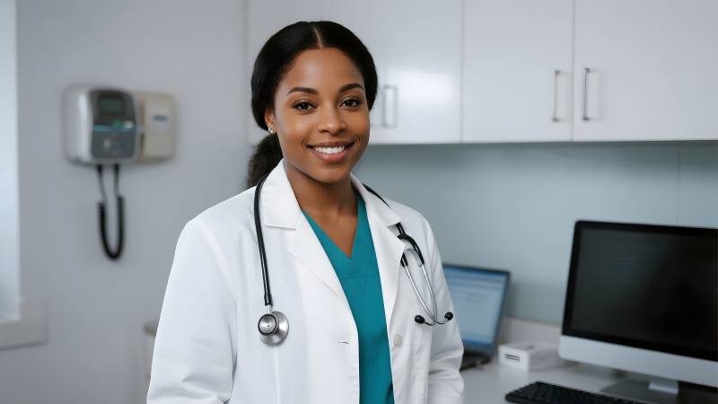 微笑的女医生图片