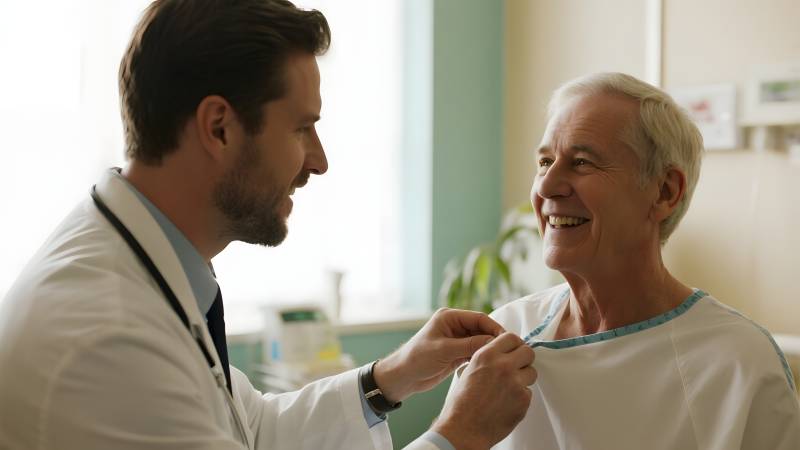 医生为老人检查图片