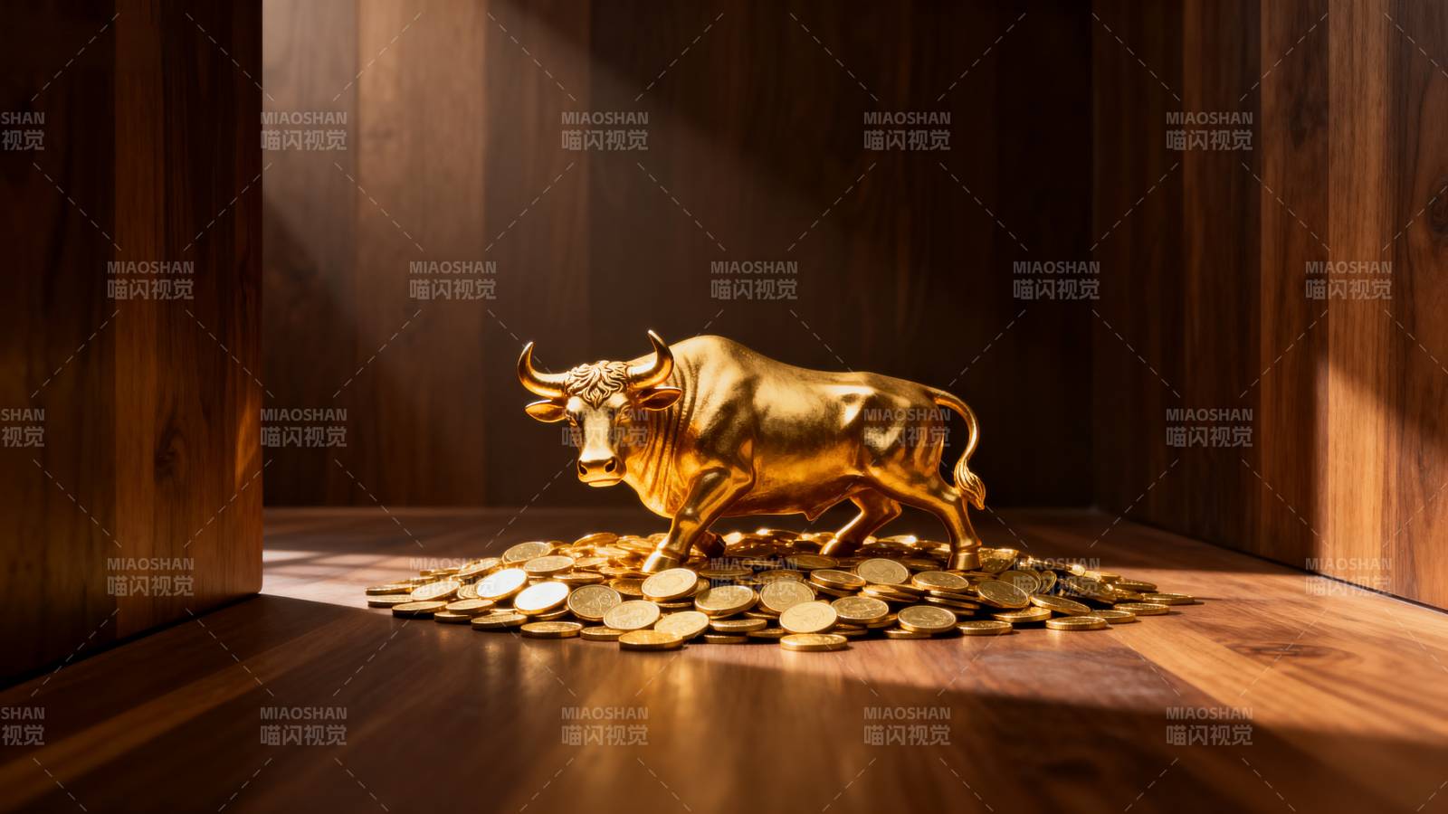 金牛踏币 财富象征图片