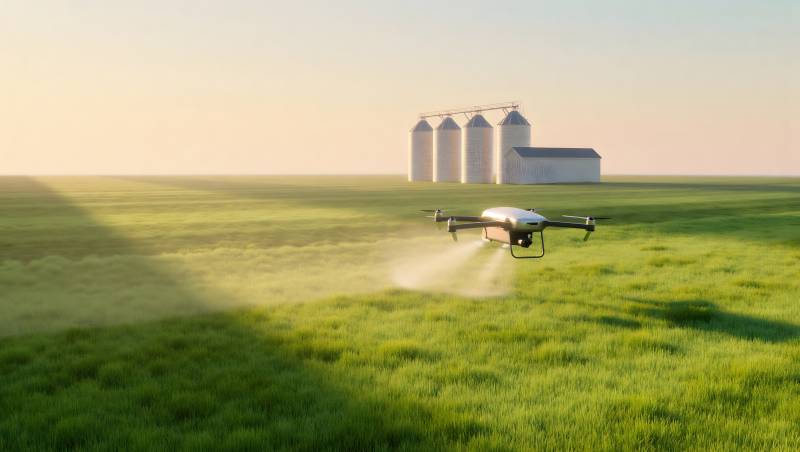 无人机喷洒农田图片