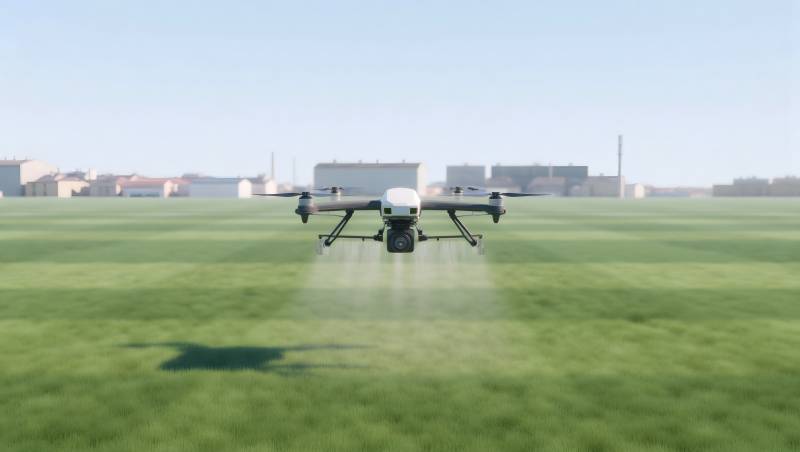 无人机喷洒农田图片
