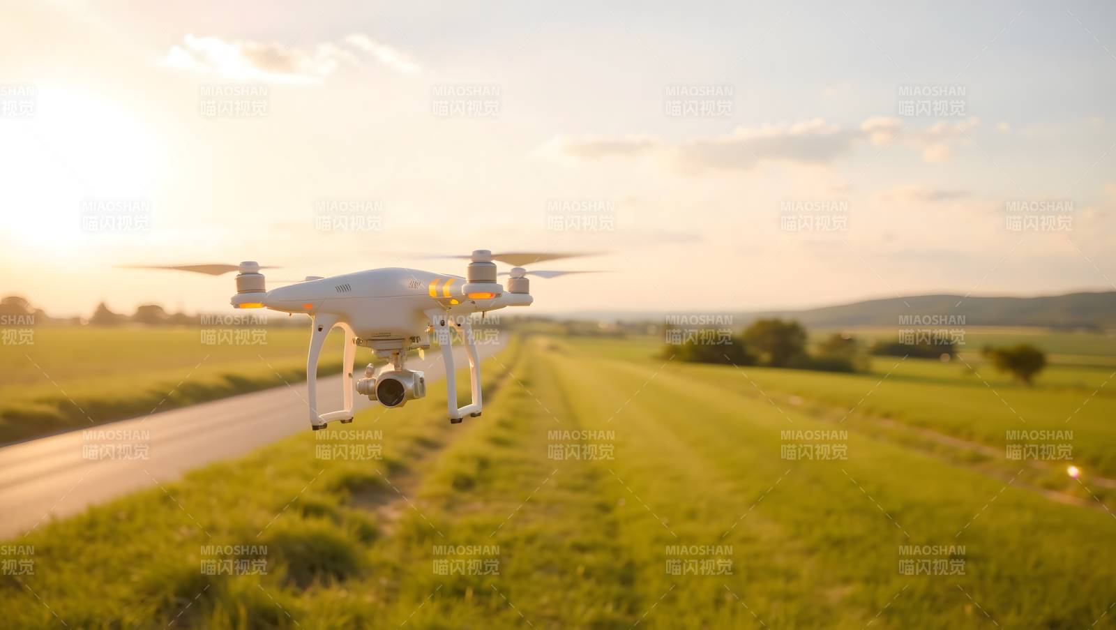 无人机航拍田园风光图片