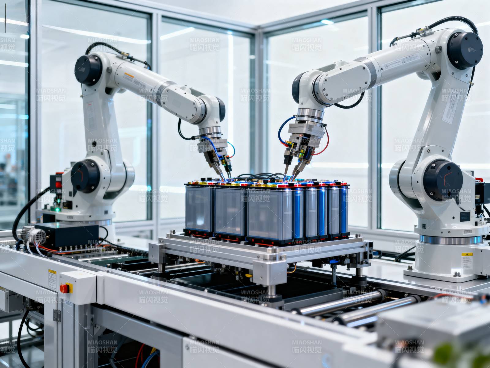 智能机器人装配电池图片