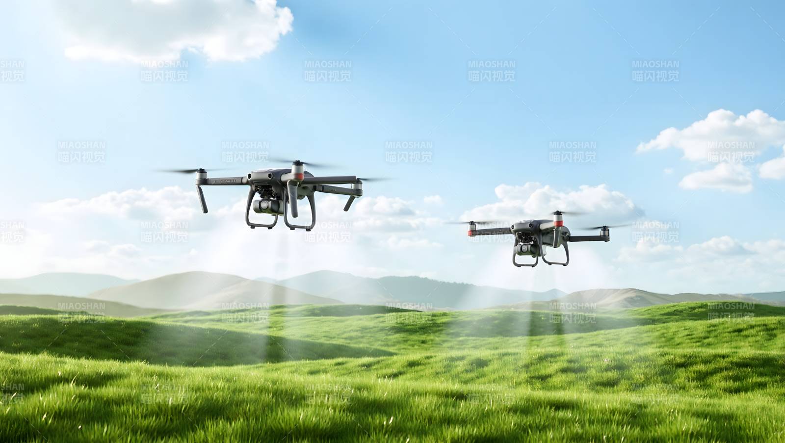 无人机喷洒农田图片