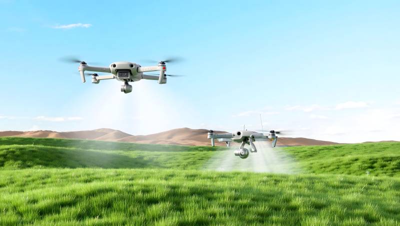 无人机农田作业图片