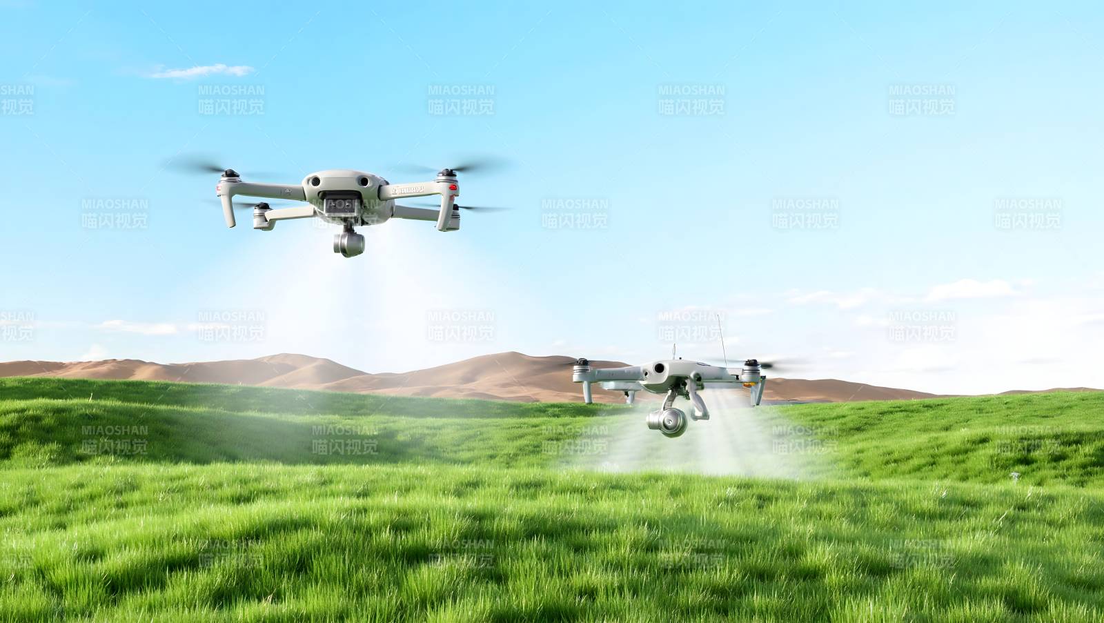 无人机农田作业图片