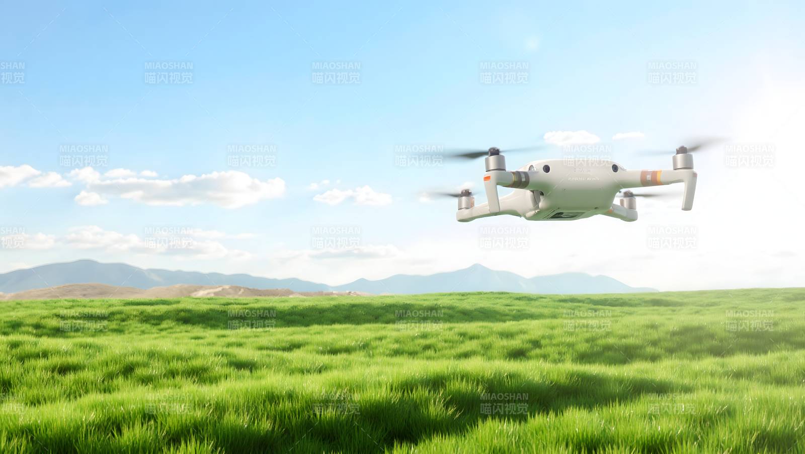 无人机飞越绿野图片