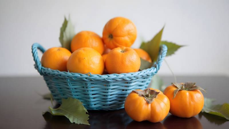橙子篮中秋意浓图片