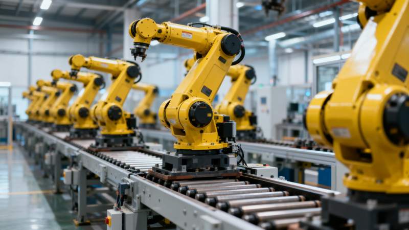 智能工厂机器人生产线图片